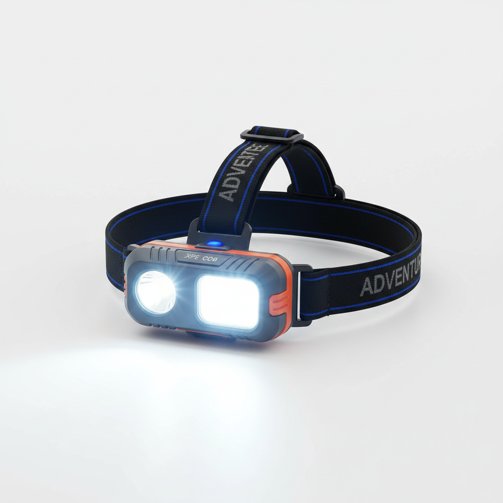 Portable rechargeable LED headlamp with XPE COB technology
